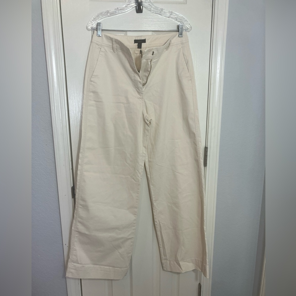 NWT J. Crew pants wide leg Size 8 Trousers ivory. 012025-0020